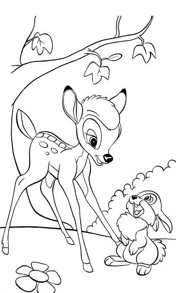 kolorowanka Bambi malowanka do wydruku Disney z bajki dla dzieci nr 22